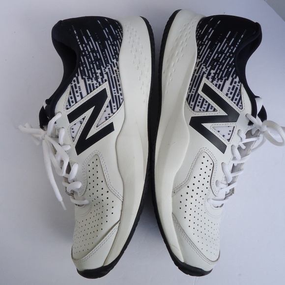 SIZE 11.5. New Balance men\'s white leather shoes. main image 6
